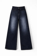 BLACK WASHED WIDE LEG JEANS