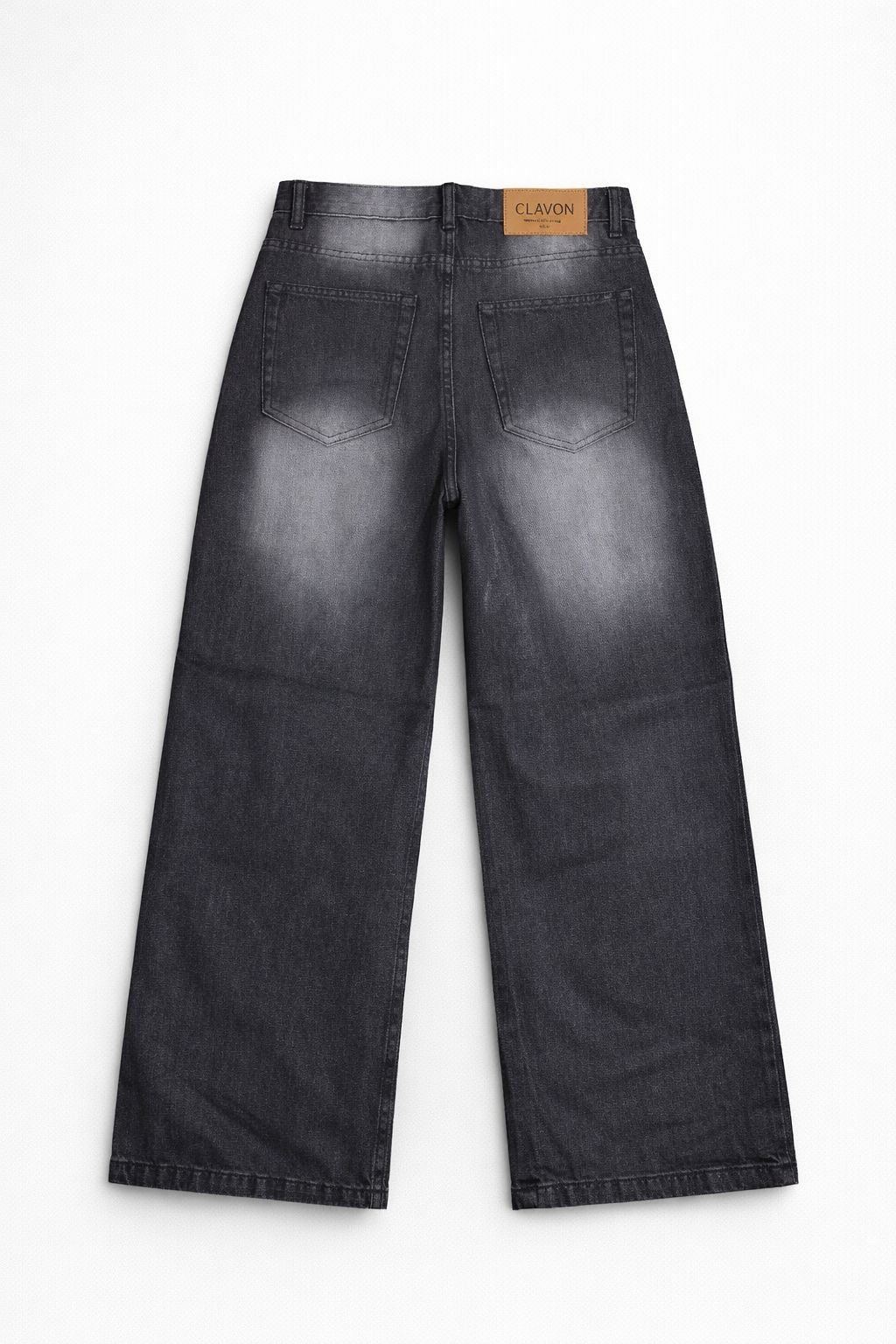 DARK GREY WASH WIDE LEG JEANS